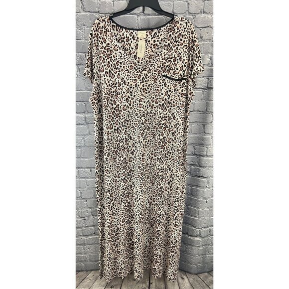 Soma Other - Soma Cool Nights Long Sleep Shirt Jaguar Mini Nutmeg XXL Animal Print Nightgown
